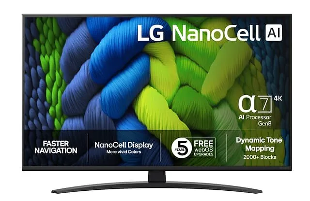 LG NANO82 (2025, DK NanoCell; RTINGS reviews as NANO81)
